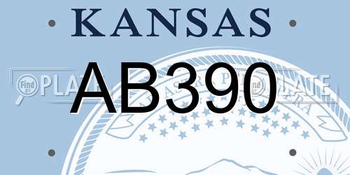 AB390 Kansas License Plate