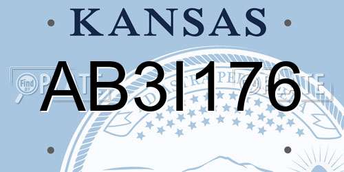 AB3I176 Kansas License Plate