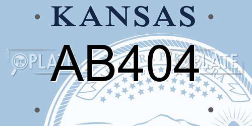 AB404 Kansas License Plate