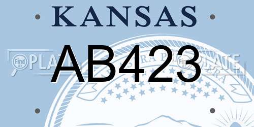 AB423 Kansas License Plate