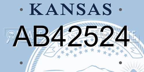 AB42524 Kansas License Plate