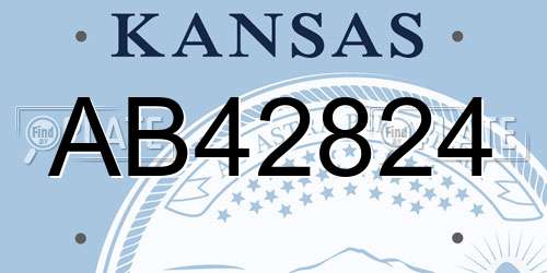 AB42824 Kansas License Plate
