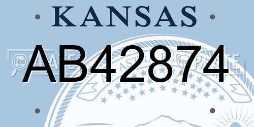 AB42874 Kansas License Plate