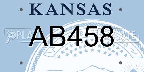 AB458 Kansas License Plate