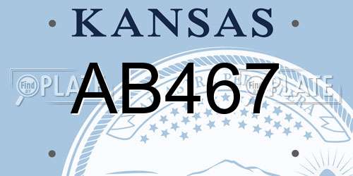 AB467 Kansas License Plate