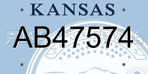 AB47574 Kansas License Plate