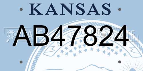 AB47824 Kansas License Plate