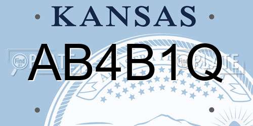 AB4B1Q Kansas License Plate