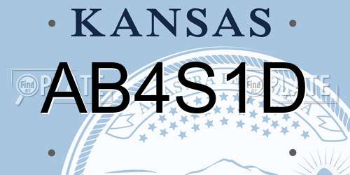 AB4S1D Kansas License Plate