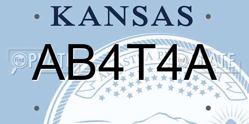 AB4T4A Kansas License Plate