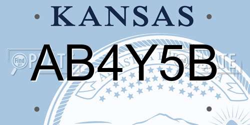 AB4Y5B Kansas License Plate