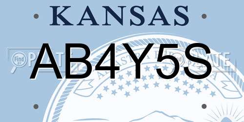 AB4Y5S Kansas License Plate