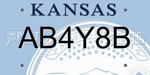 AB4Y8B Kansas License Plate