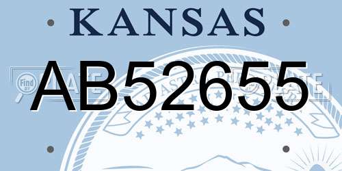 AB52655 Kansas License Plate