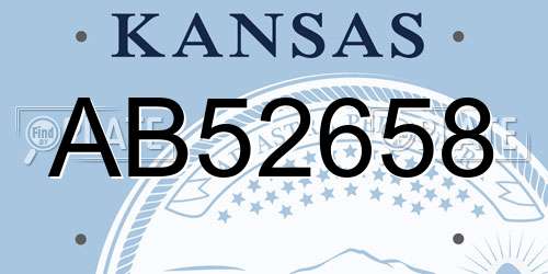 AB52658 Kansas License Plate