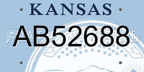 AB52688 Kansas License Plate