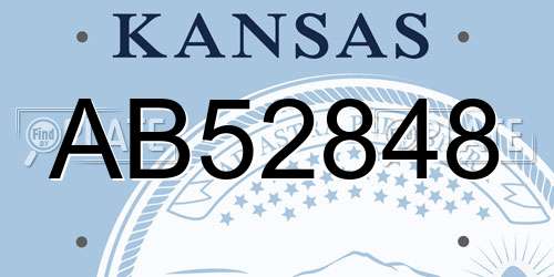 AB52848 Kansas License Plate