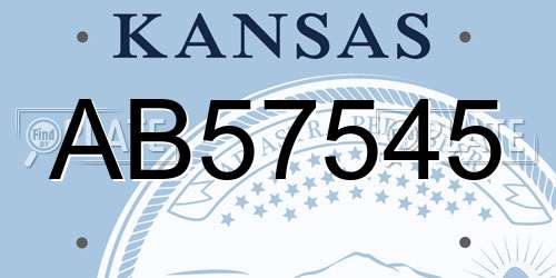 AB57545 Kansas License Plate
