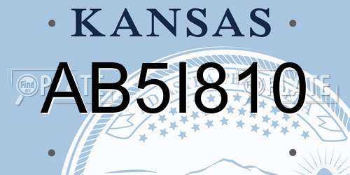 AB5I810 Kansas License Plate