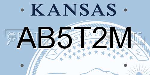 AB5T2M Kansas License Plate