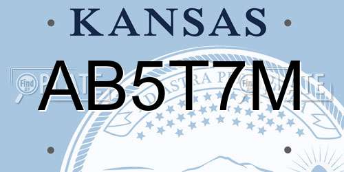 AB5T7M Kansas License Plate
