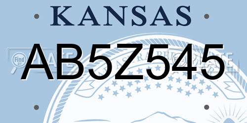 AB5Z545 Kansas License Plate