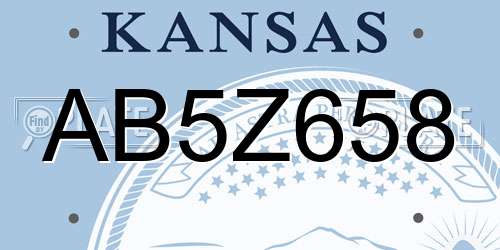 AB5Z658 Kansas License Plate