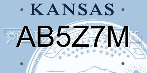 AB5Z7M Kansas License Plate