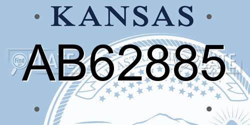 AB62885 Kansas License Plate