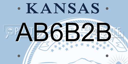 AB6B2B Kansas License Plate