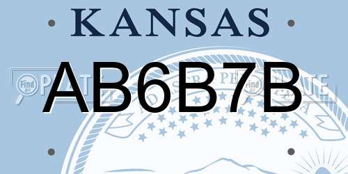 AB6B7B Kansas License Plate