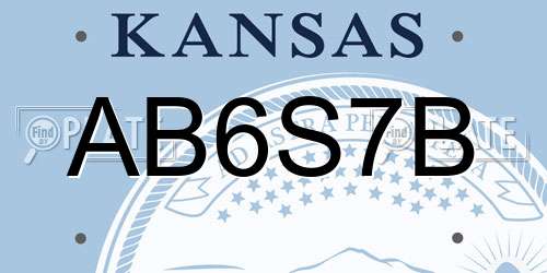 AB6S7B Kansas License Plate
