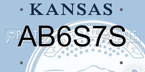 AB6S7S Kansas License Plate