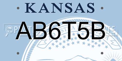AB6T5B Kansas License Plate