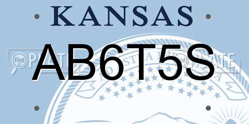 AB6T5S Kansas License Plate