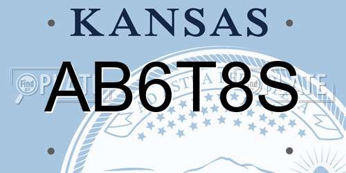 AB6T8S Kansas License Plate