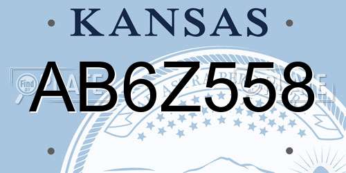 AB6Z558 Kansas License Plate