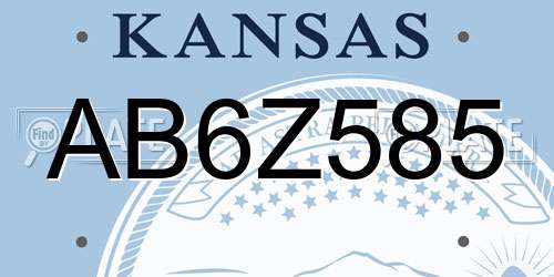 AB6Z585 Kansas License Plate