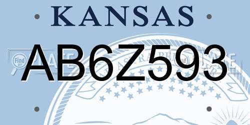 AB6Z593 Kansas License Plate