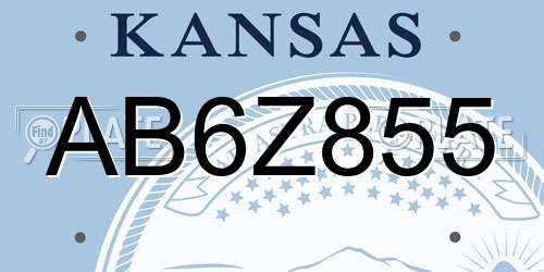 AB6Z855 Kansas License Plate