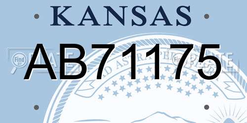 AB71175 Kansas License Plate