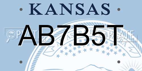 AB7B5T Kansas License Plate