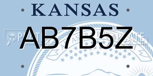 AB7B5Z Kansas License Plate