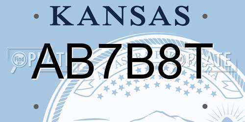 AB7B8T Kansas License Plate