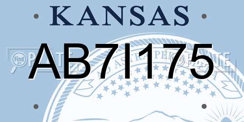 AB7I175 Kansas License Plate