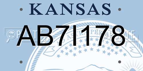 AB7I178 Kansas License Plate