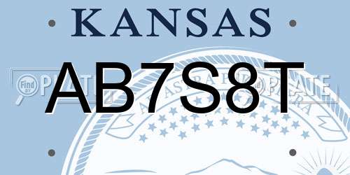 AB7S8T Kansas License Plate