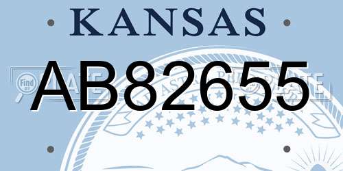 AB82655 Kansas License Plate