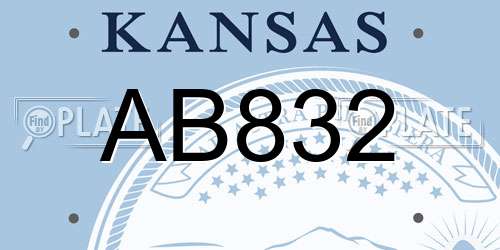 AB832 Kansas License Plate