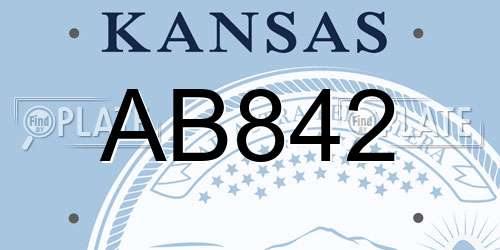 AB842 Kansas License Plate